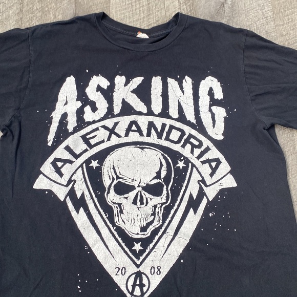 Asking Alexandria black skull 2008 band tee - Picture 2 of 7